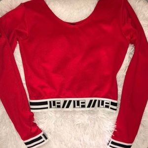 LF red long sleeve crop top